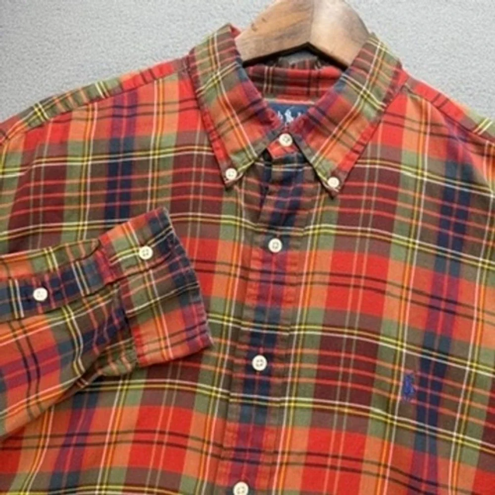 Polo Ralph Lauren Shirt‎ Blake Button Down XL Plaid Long Sleeve Pony Logo Preppy